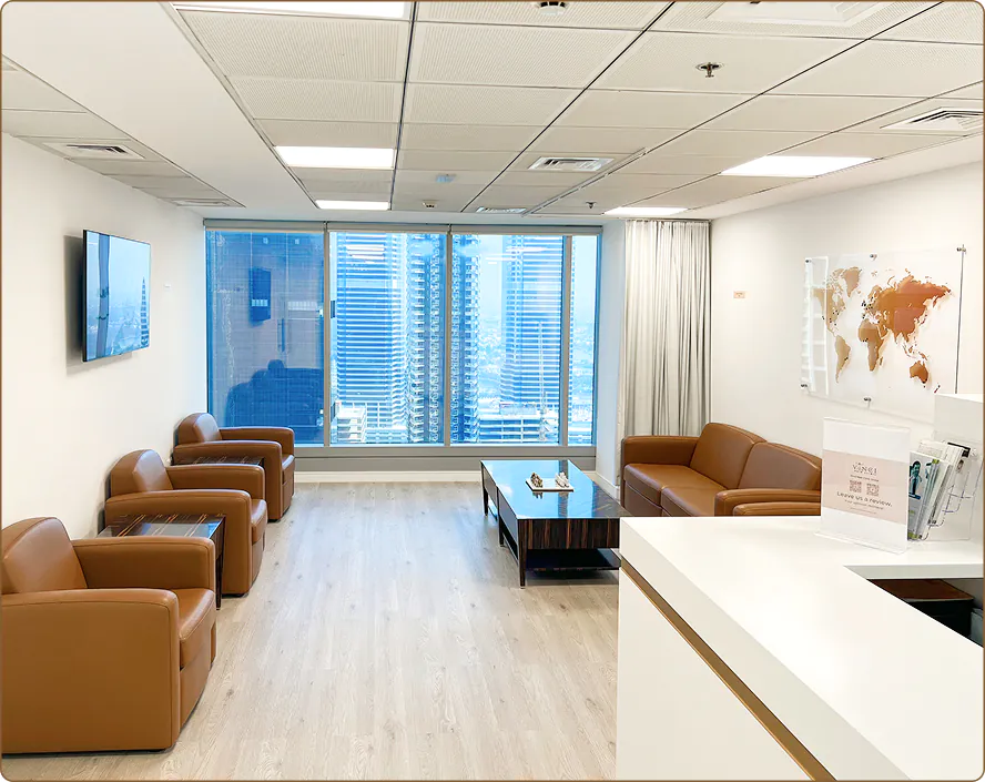 Vinci Hair Clinic Dubai reception and waiting room